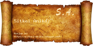 Sitkei Anikó névjegykártya